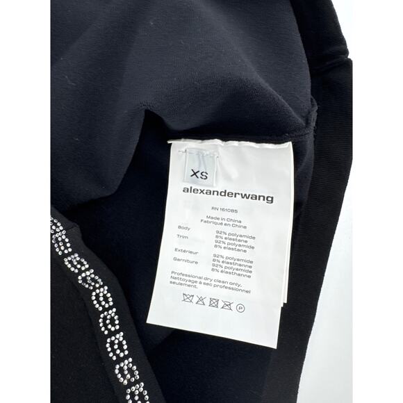 Alexander Wang Black Swarovski Crystal Trim Mini Dress Detachable Straps XS NWT - Picture 11 of 11